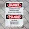 Signmission Do Not Operate Maintenance Bilingual Danger Sign, Aluminum, 10in W x 14in L, 2PK OS-2PACK-DS-A-1014-VS-1154 - alternate 7